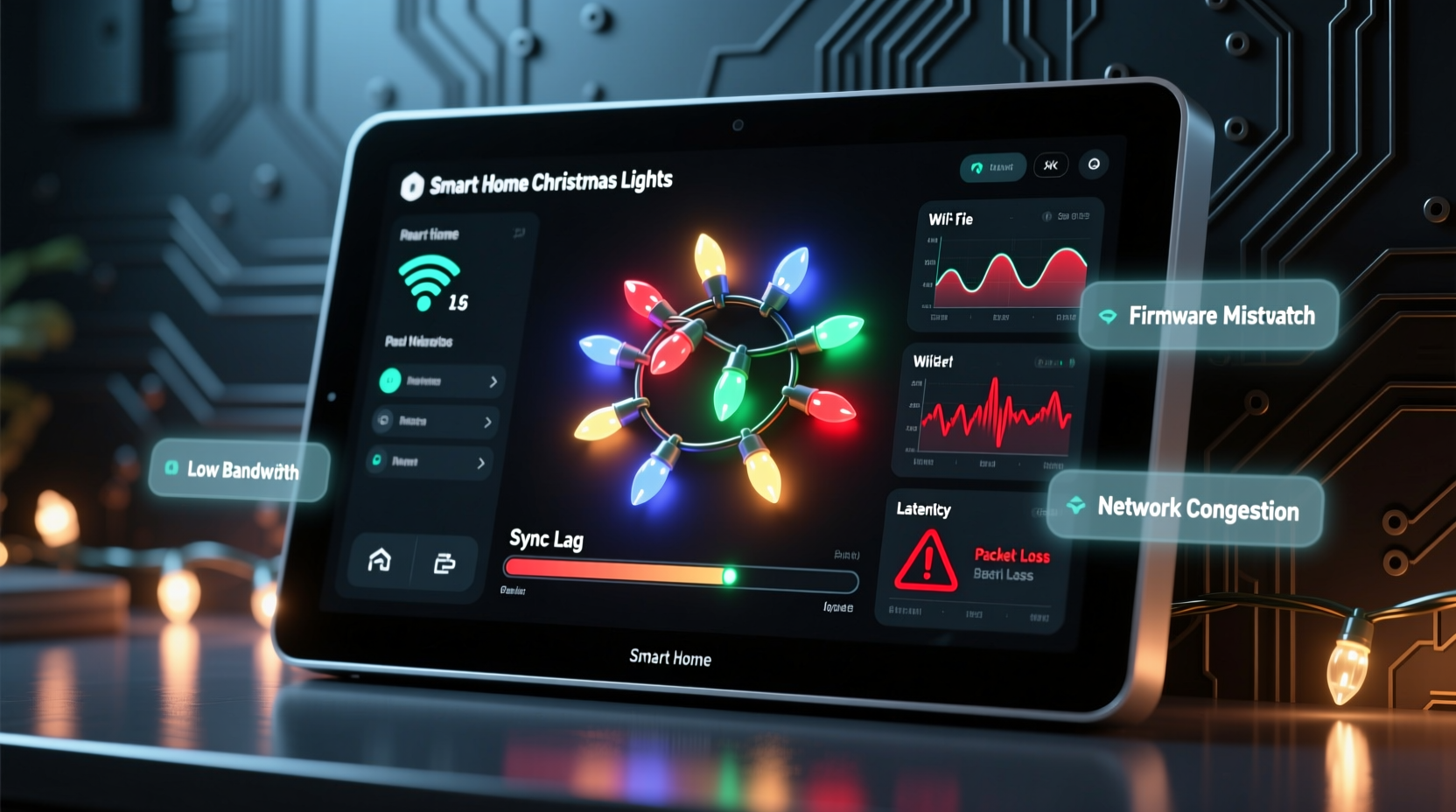 why does my smart home system lag when syncing with christmas lights