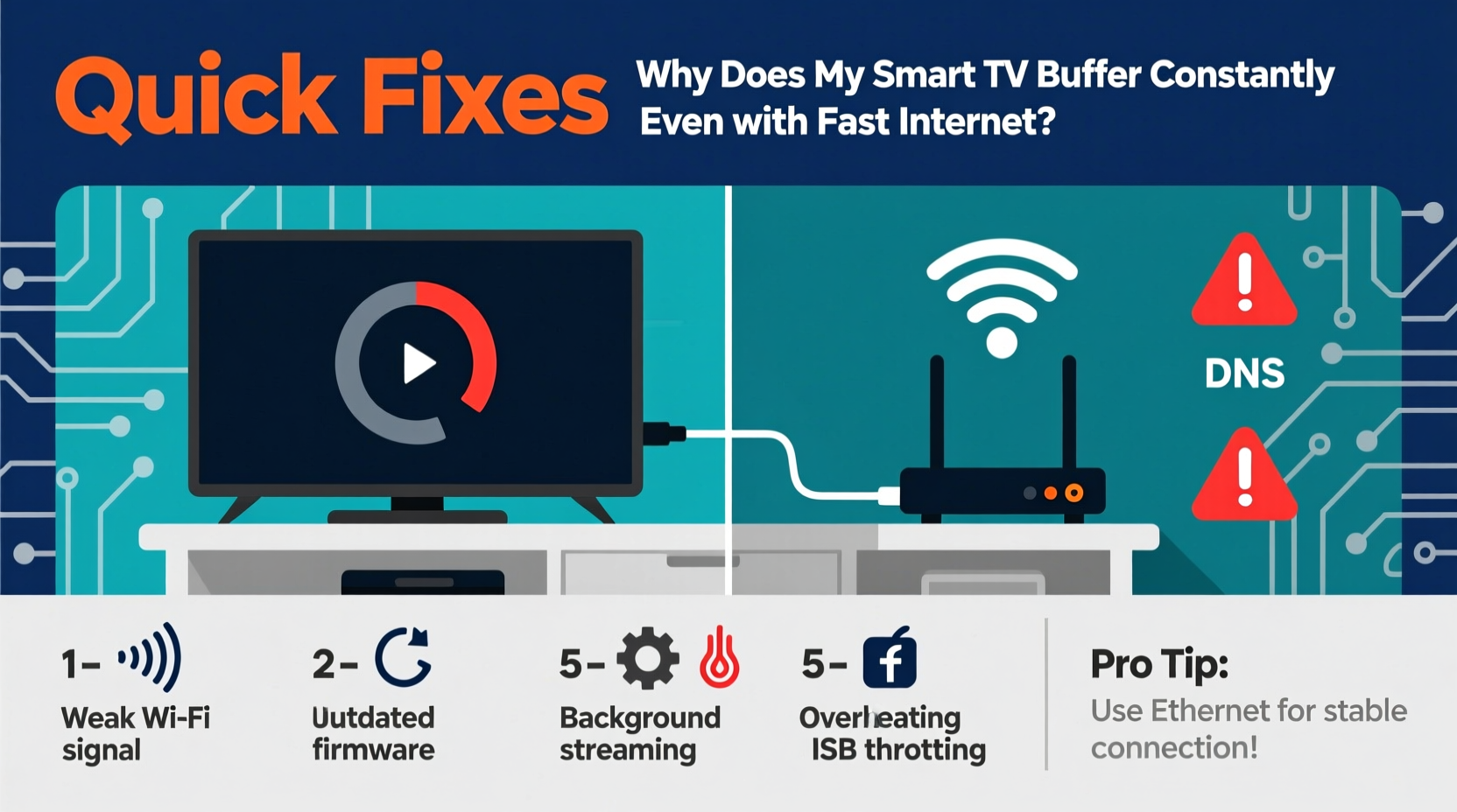 why does my smart tv buffer constantly even with fast internet quick fixes