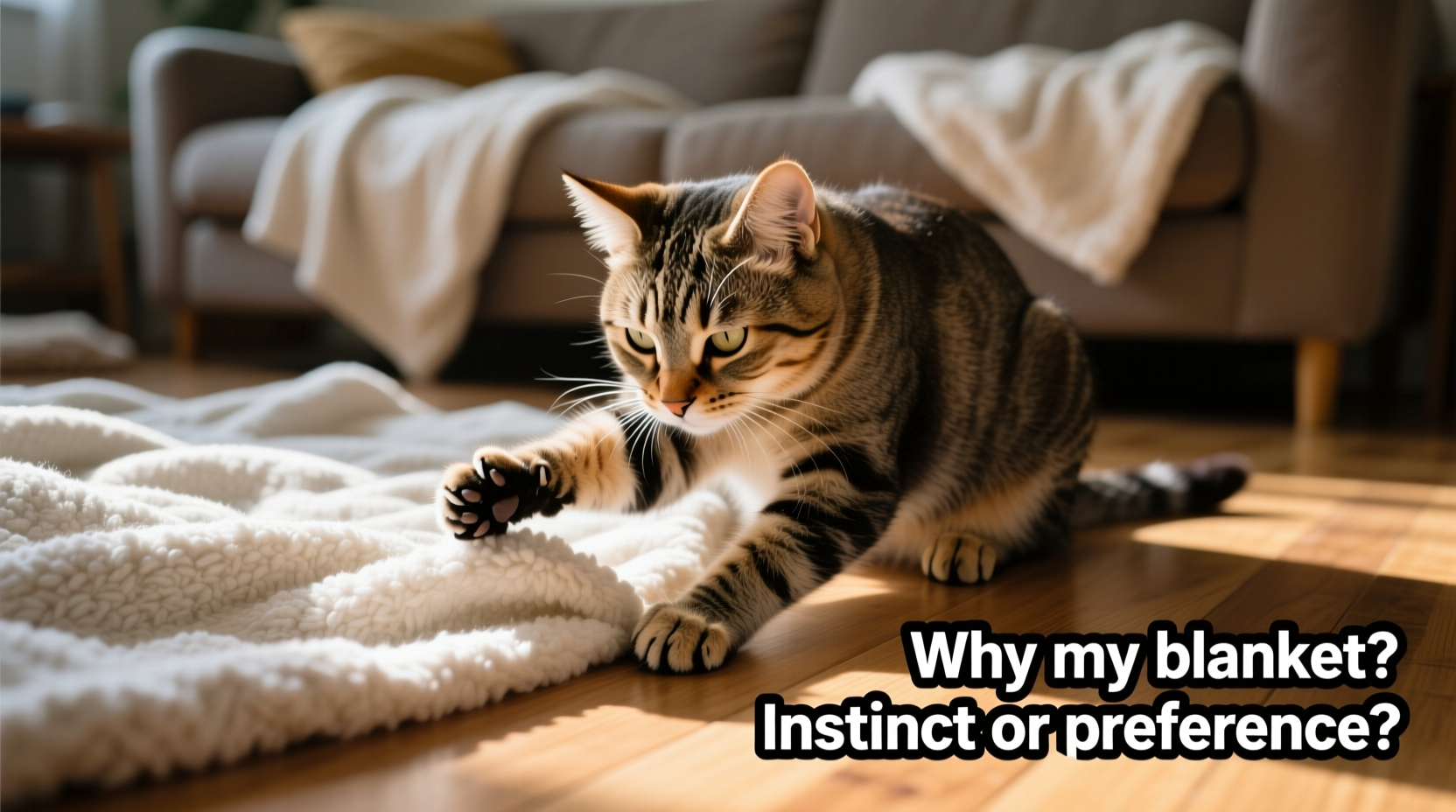 why does my cat knead my blanket but not yours instinct or preference