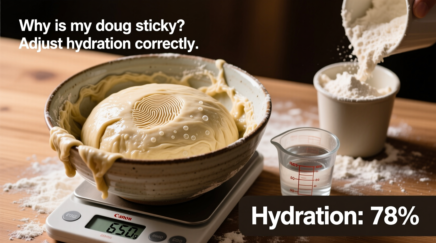 why is my bread dough sticky and how to adjust hydration correctly