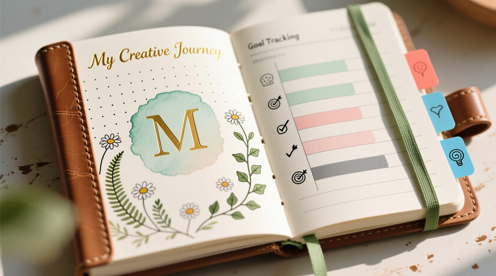 how to personalize a notebook for creative journaling and goal tracking