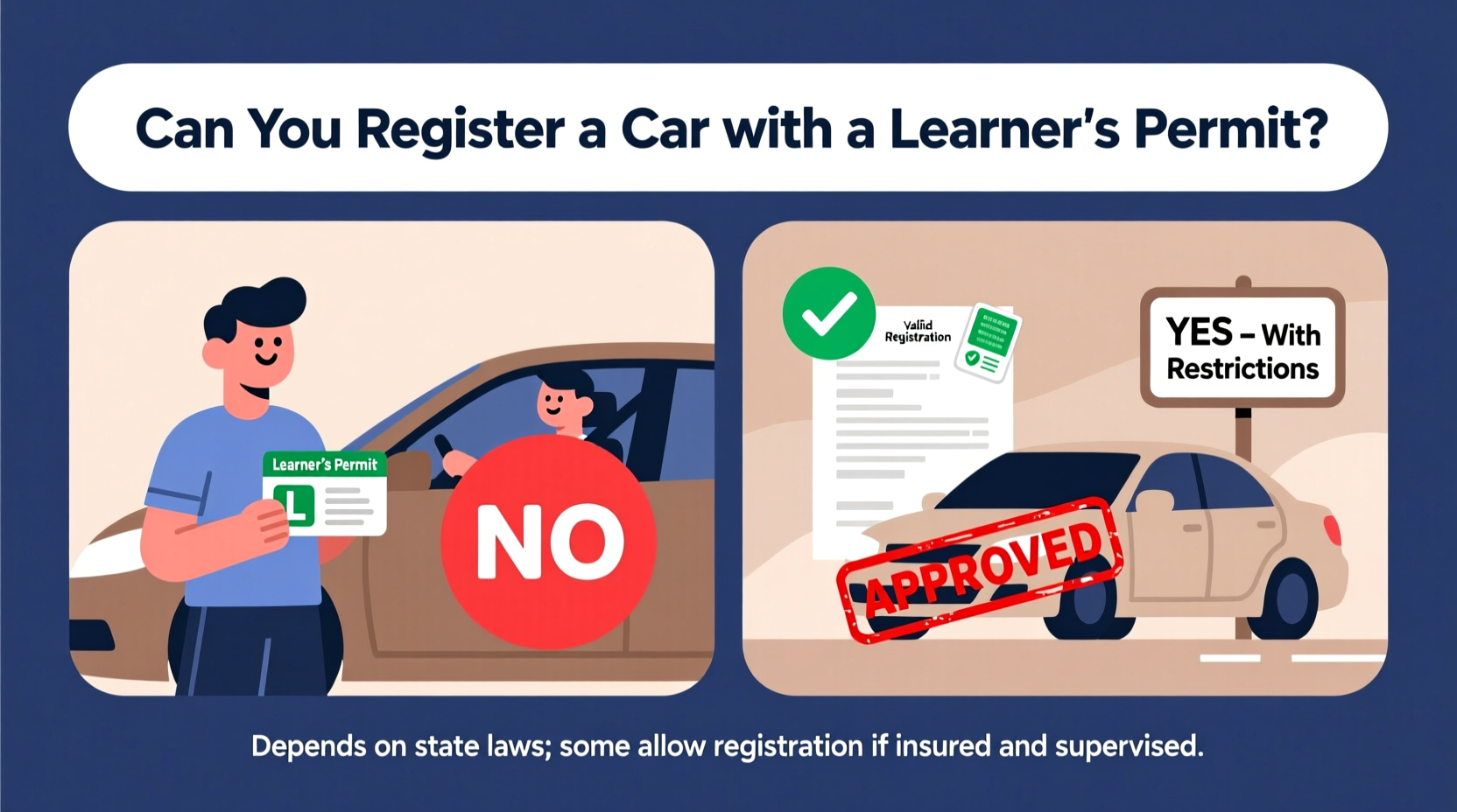 can you register a car with a permit