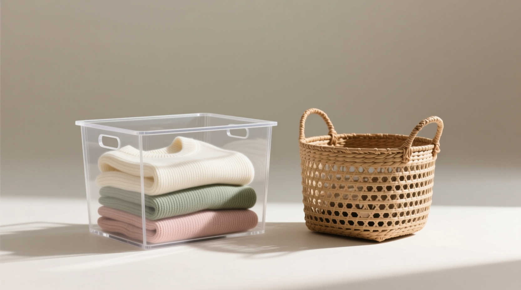 closet organization tips acrylic vs seagrass for knits