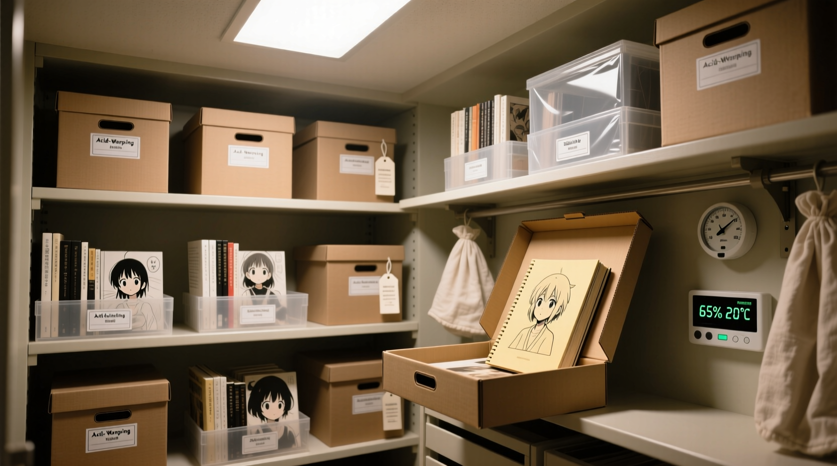 how to store anime art books flat safely