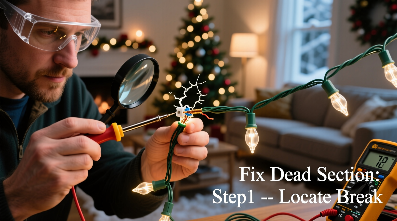 how to fix a single dead section in a string of christmas lights