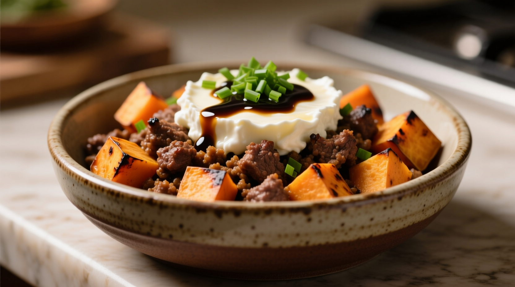 Perfect Ground Beef Sweet Potato Cottage Cheese Bowl Recipe