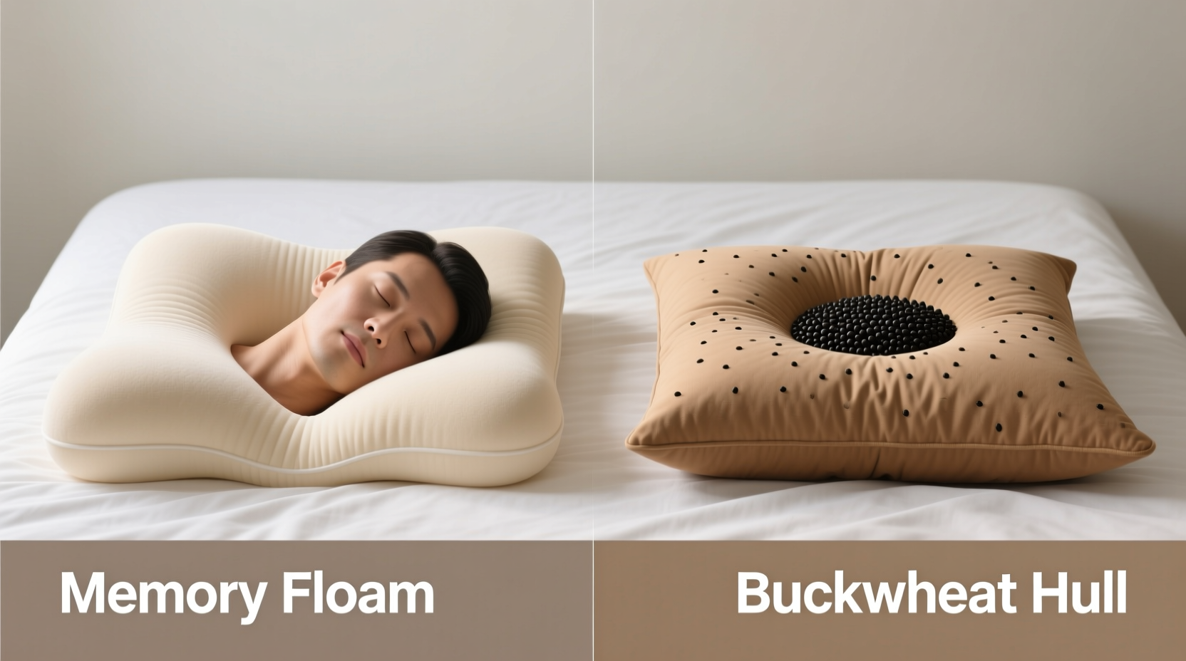 memory foam pillow vs buckwheat hull pillow which aligns neck better