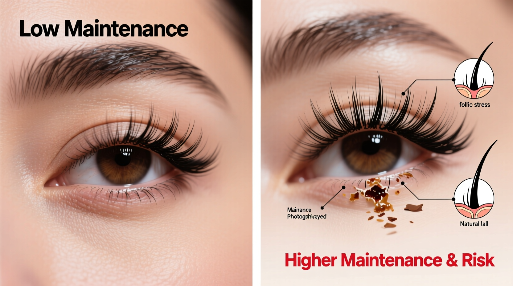 lash lift vs lash extensions maintenance and damage comparison