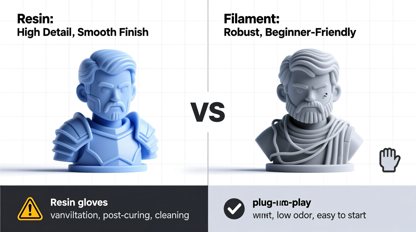 resin vs filament 3d printer for miniatures is resin too messy for beginners