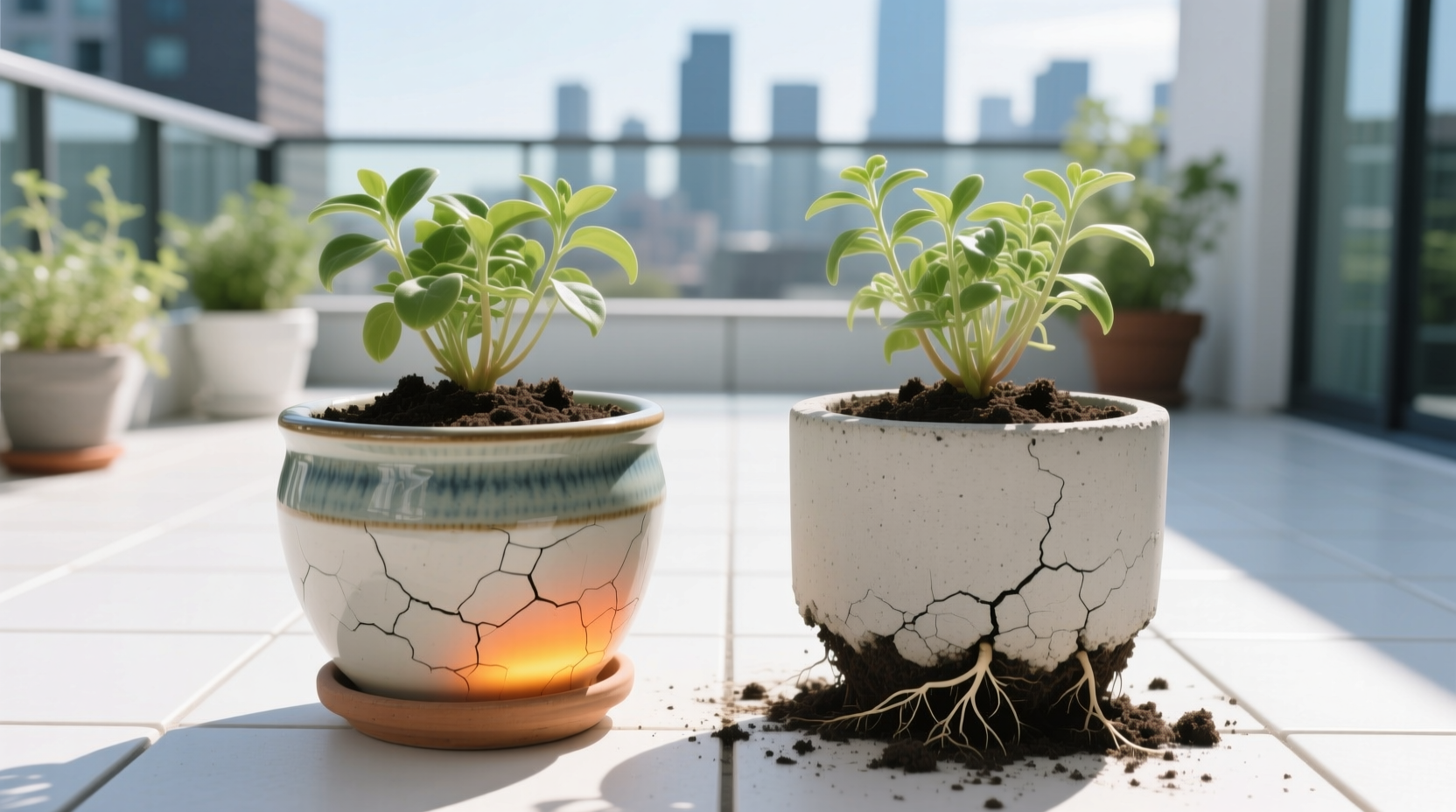 Ceramic vs Concrete Planter: Root Temperature in Summer