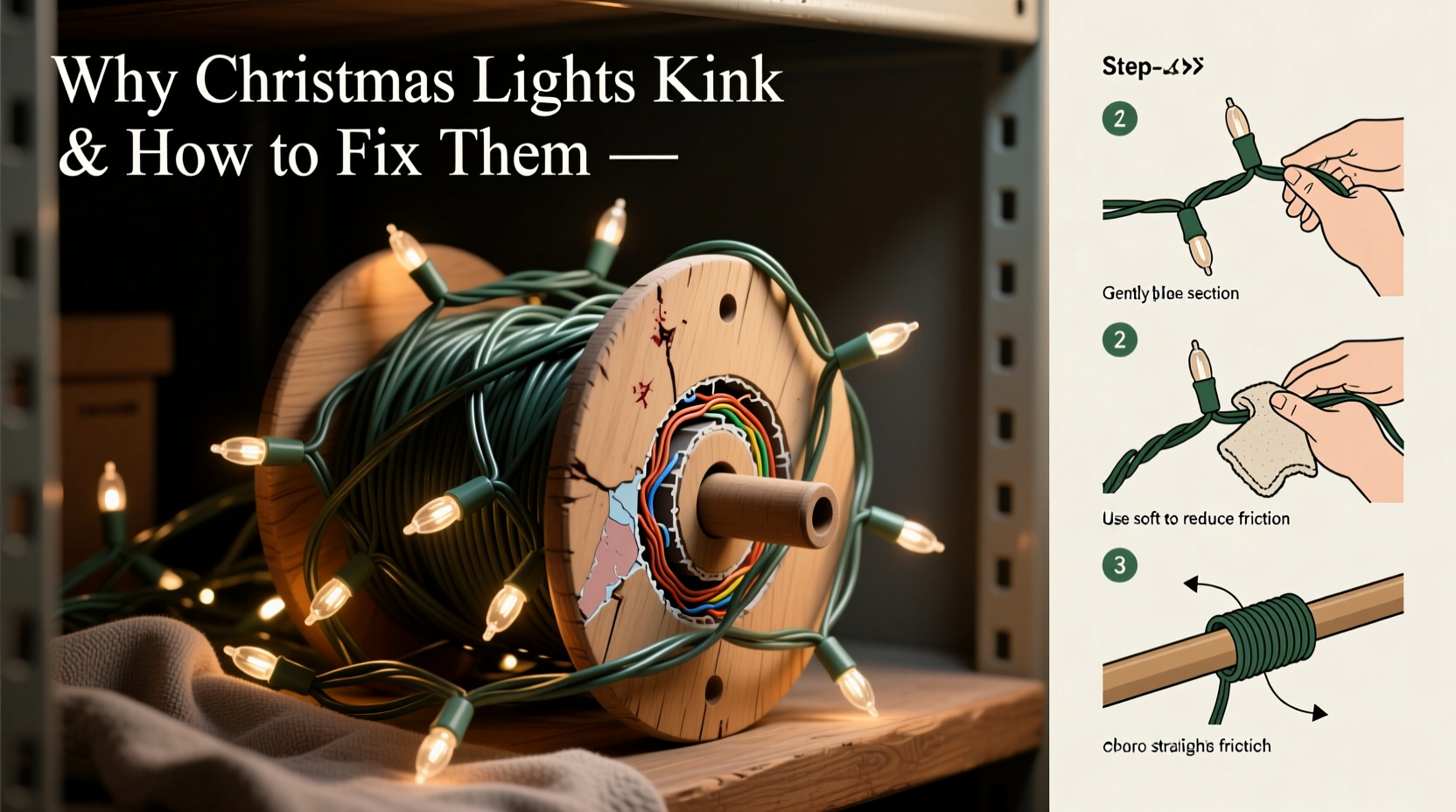 why do christmas lights form kinks when stored and how to straighten them