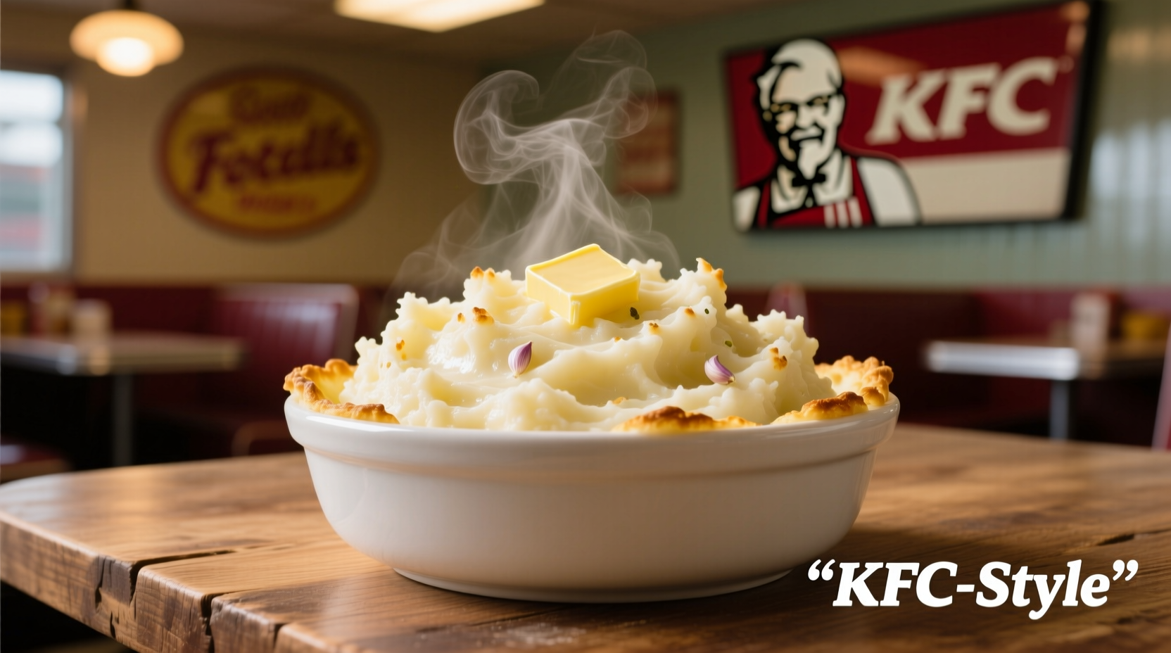 Creamy KFC-style mashed potatoes in a serving bowl