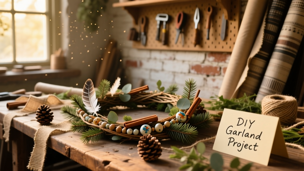 DIY Garland Display for Mantels and Walls