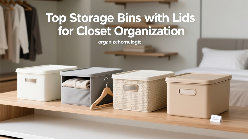 Top Storage Bins with Lids for Closet Organization