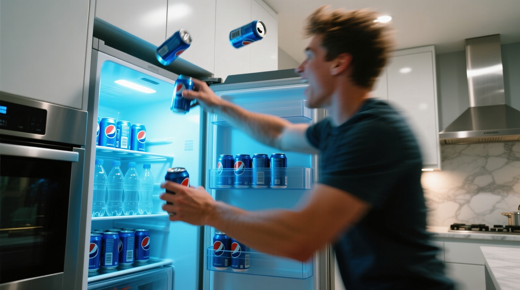 unload a 12 pack of soda into your fridge in 10 seconds
