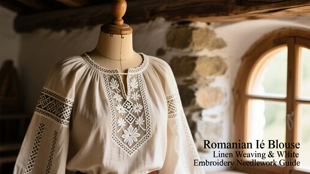 Romanian Ie Blouse Linen Weaving And White Embroidery Needlework Guide