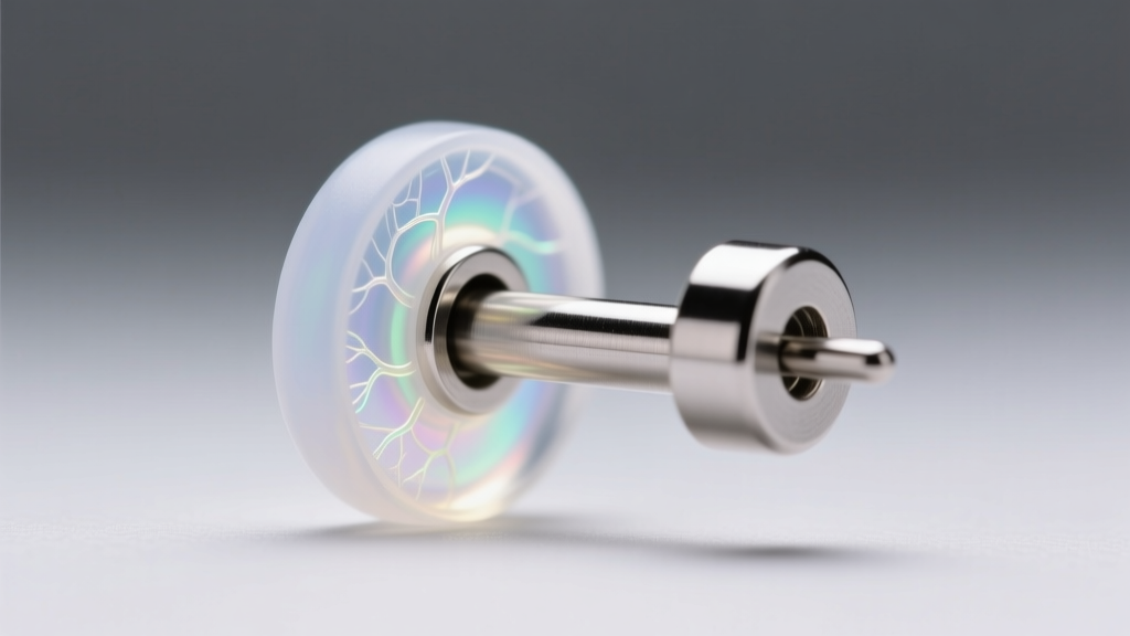 Macro shot of a translucent medical-grade silicone earring back sliding onto an 18-gauge titanium post under bright studio lighting.