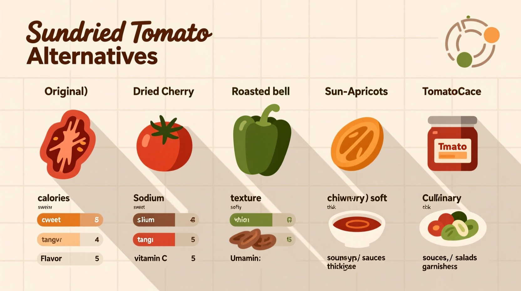 Sundried tomato alternatives comparison chart