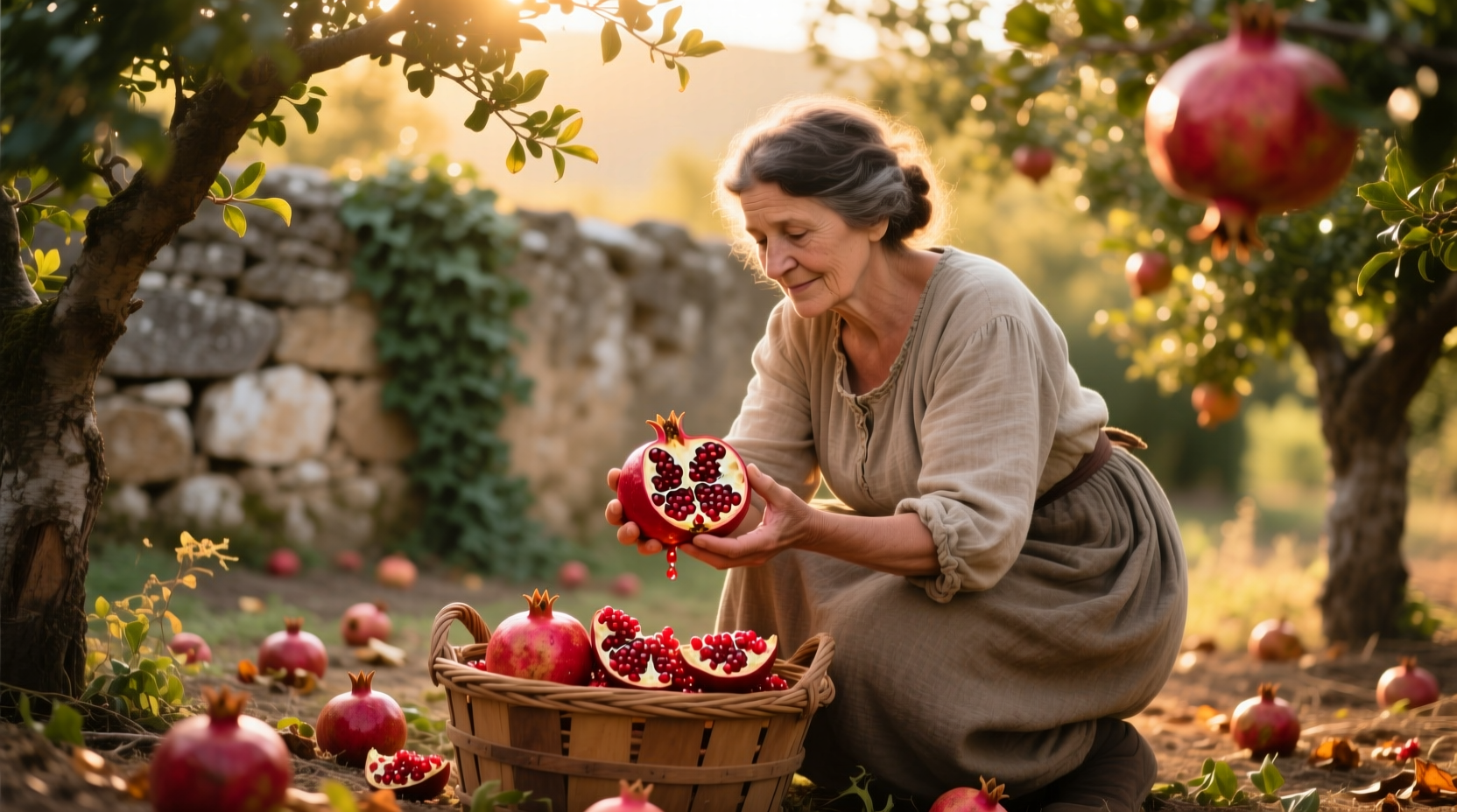 harvest pomegranates