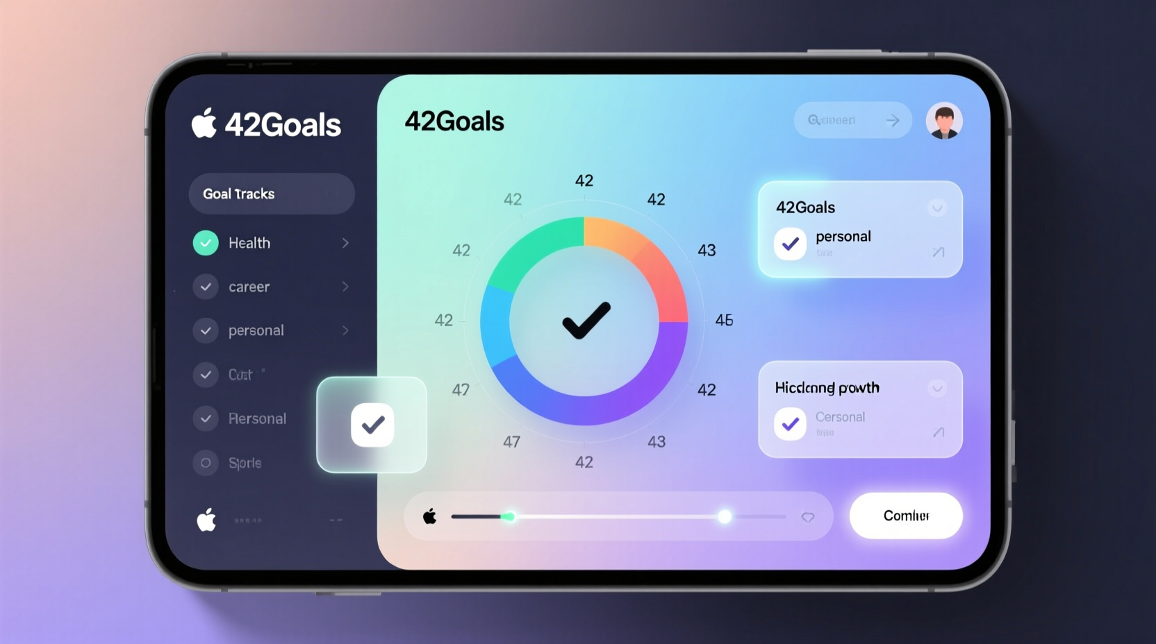 42goals tracks your goals with a user friendly interfac