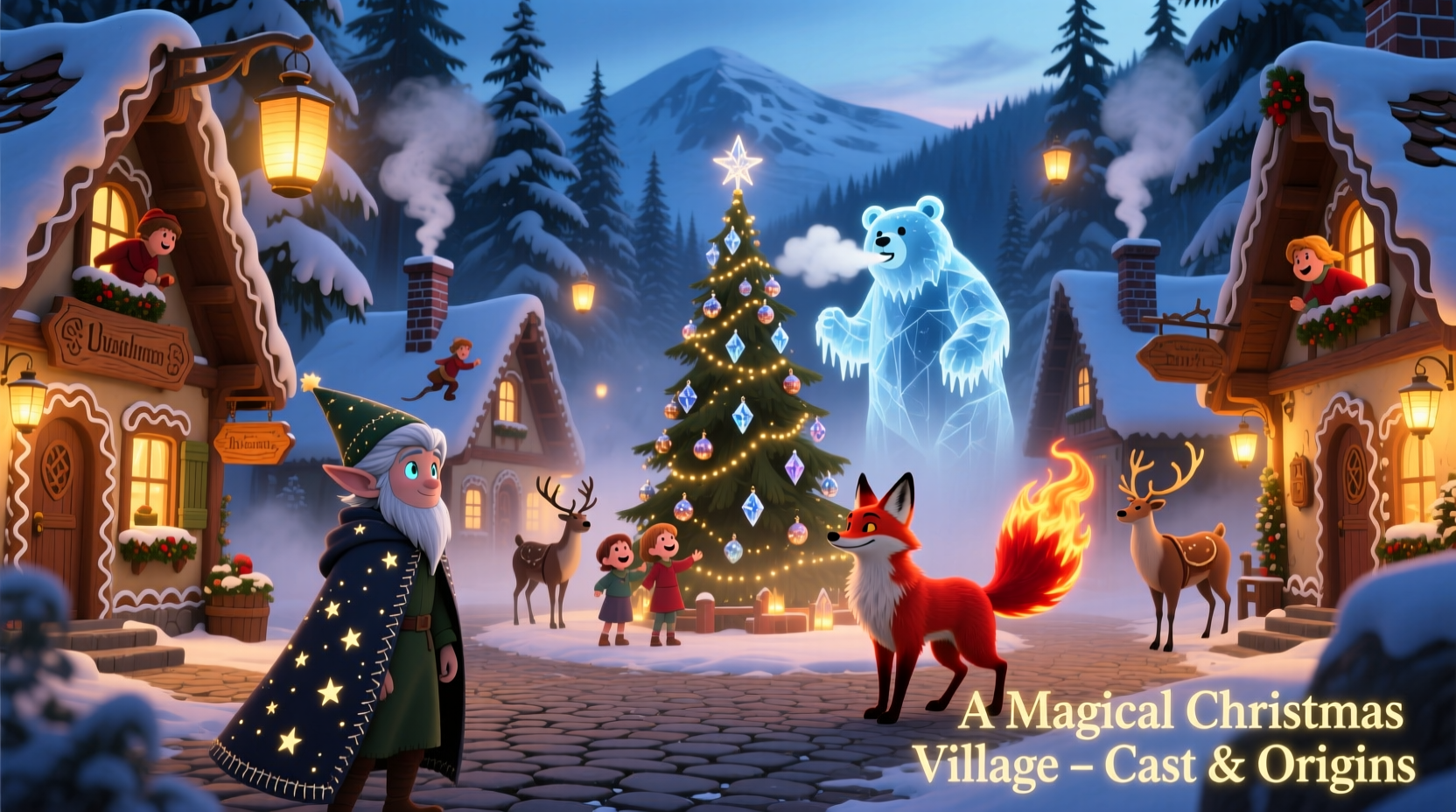 a magical christmas village cast