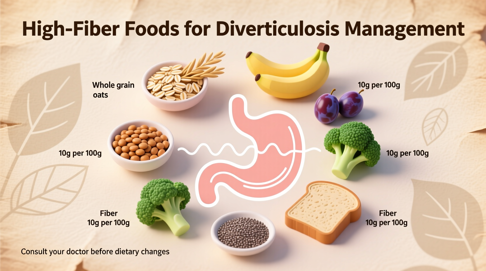 High-fiber foods for diverticulosis management
