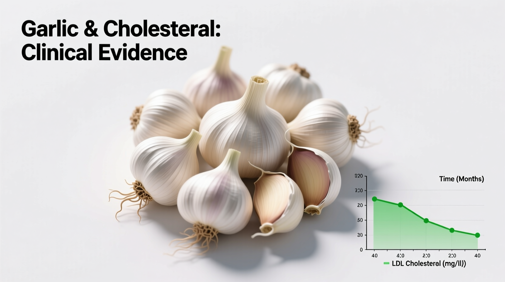 Garlic cloves and cholesterol chart comparison
