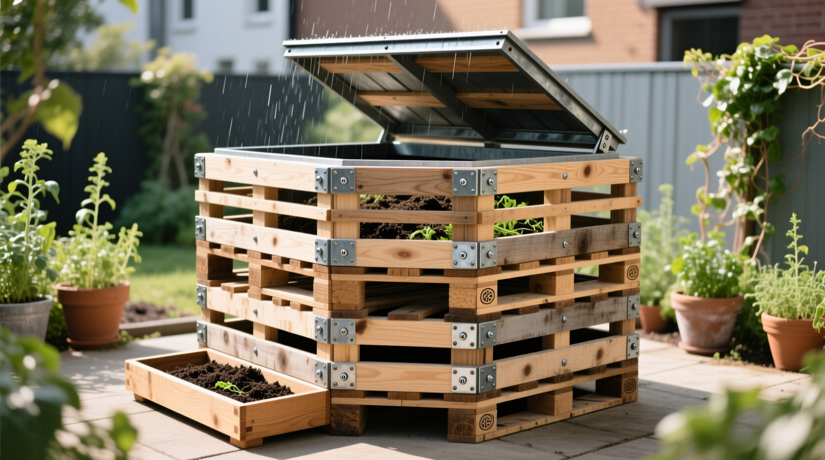 build a 15 shipping pallet compost bin