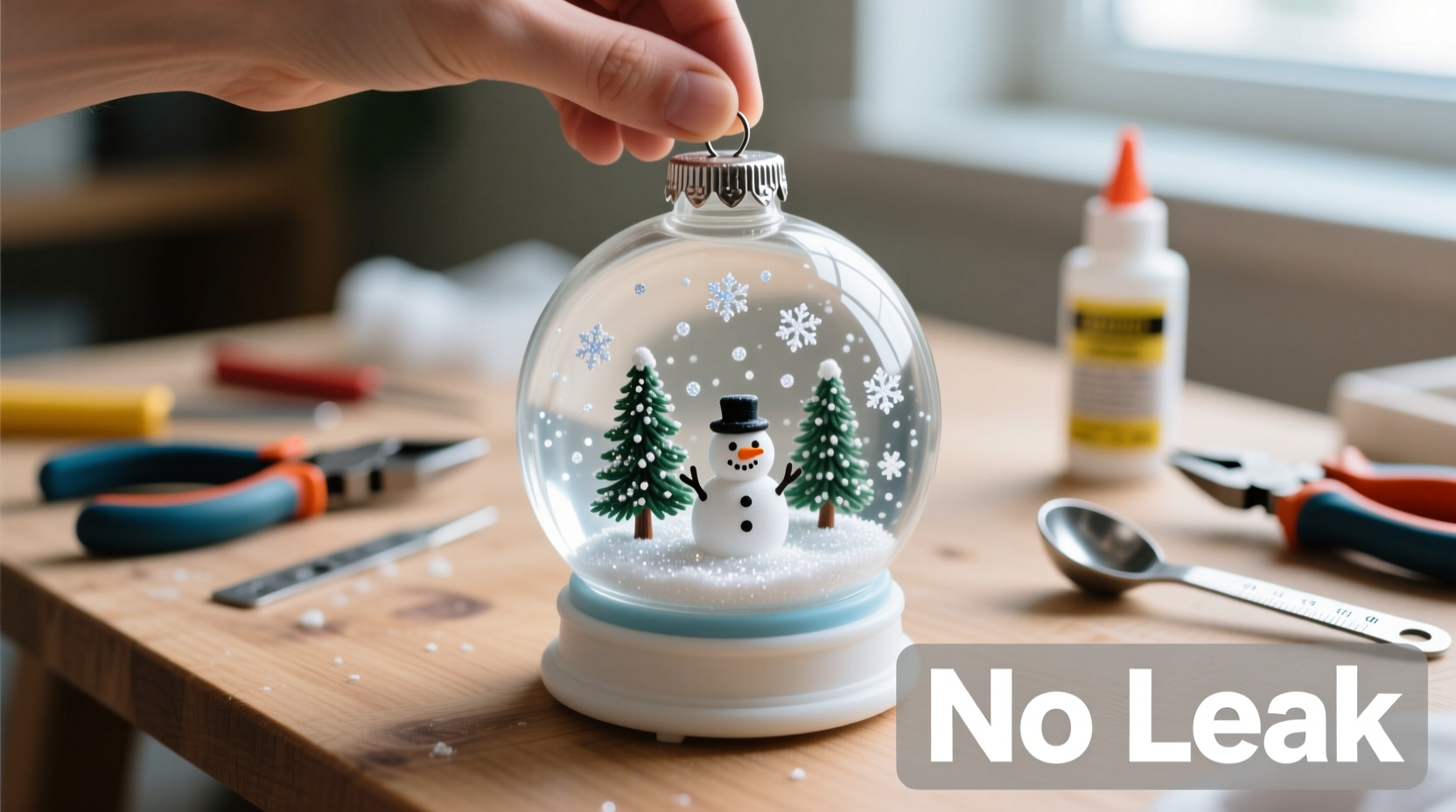 how to make diy snow globe ornaments without leaking
