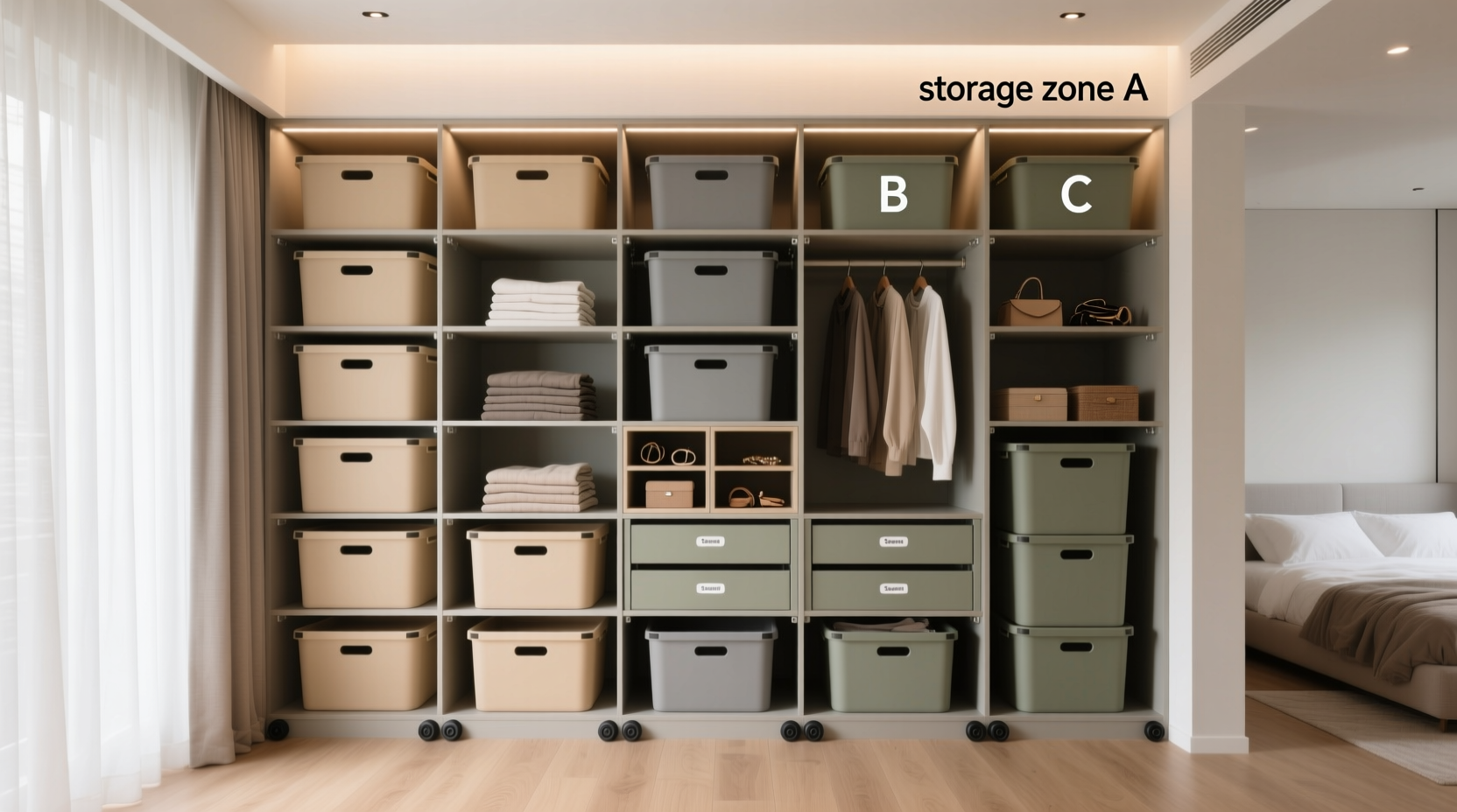 closet organization tips for zero wall space