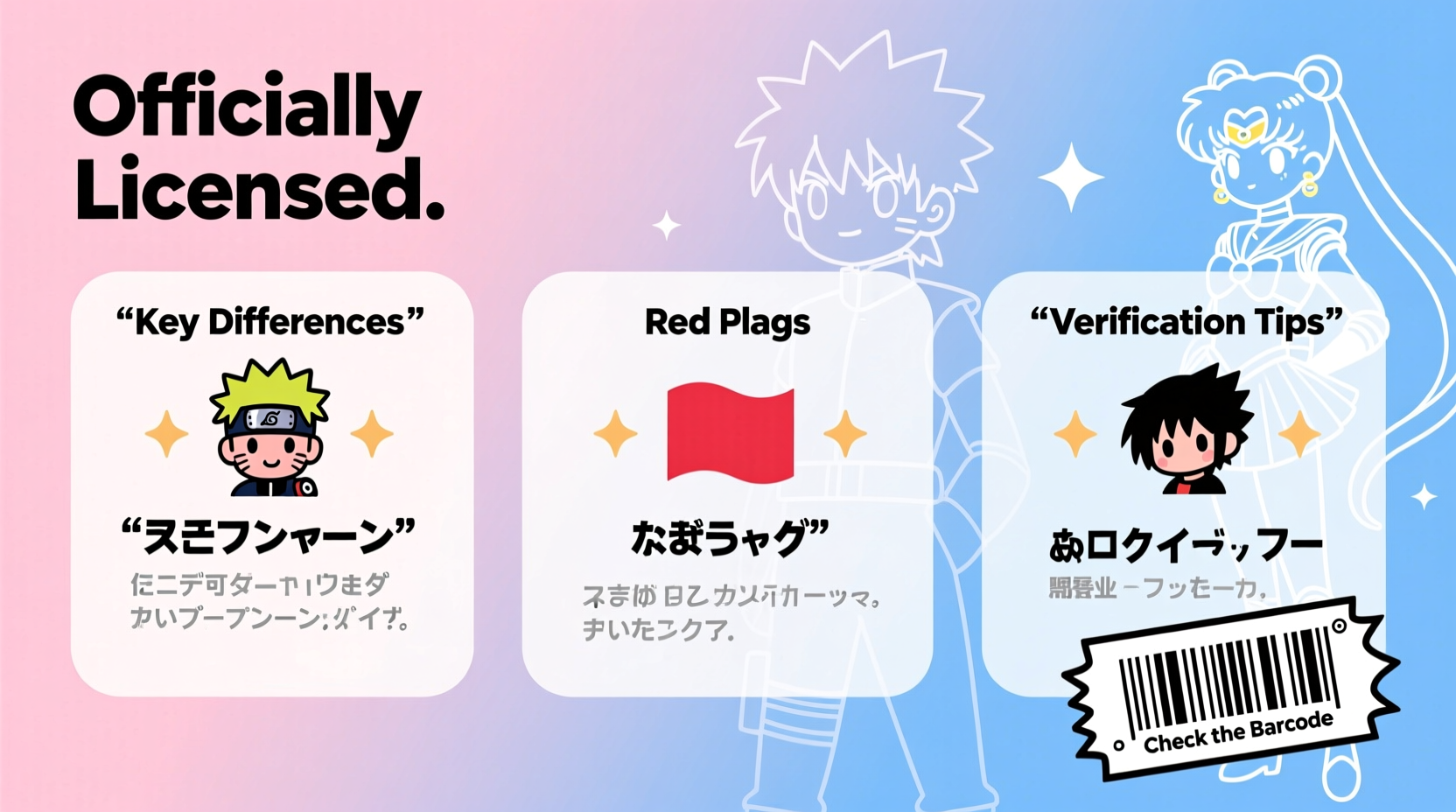 how to identify authentic anime merch versus bootlegs online