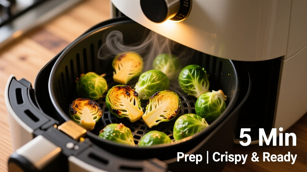 Crispy Frozen Brussels Sprouts in Air Fryer (5 Min Prep!)