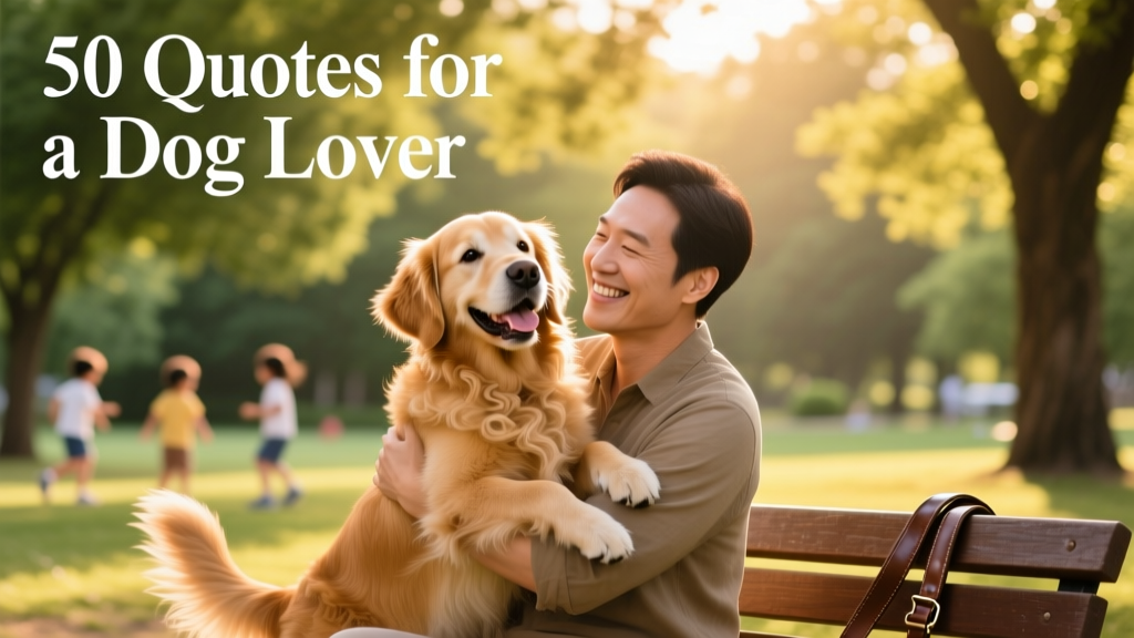 A pet parent holding their smiling dog in a sunlit park