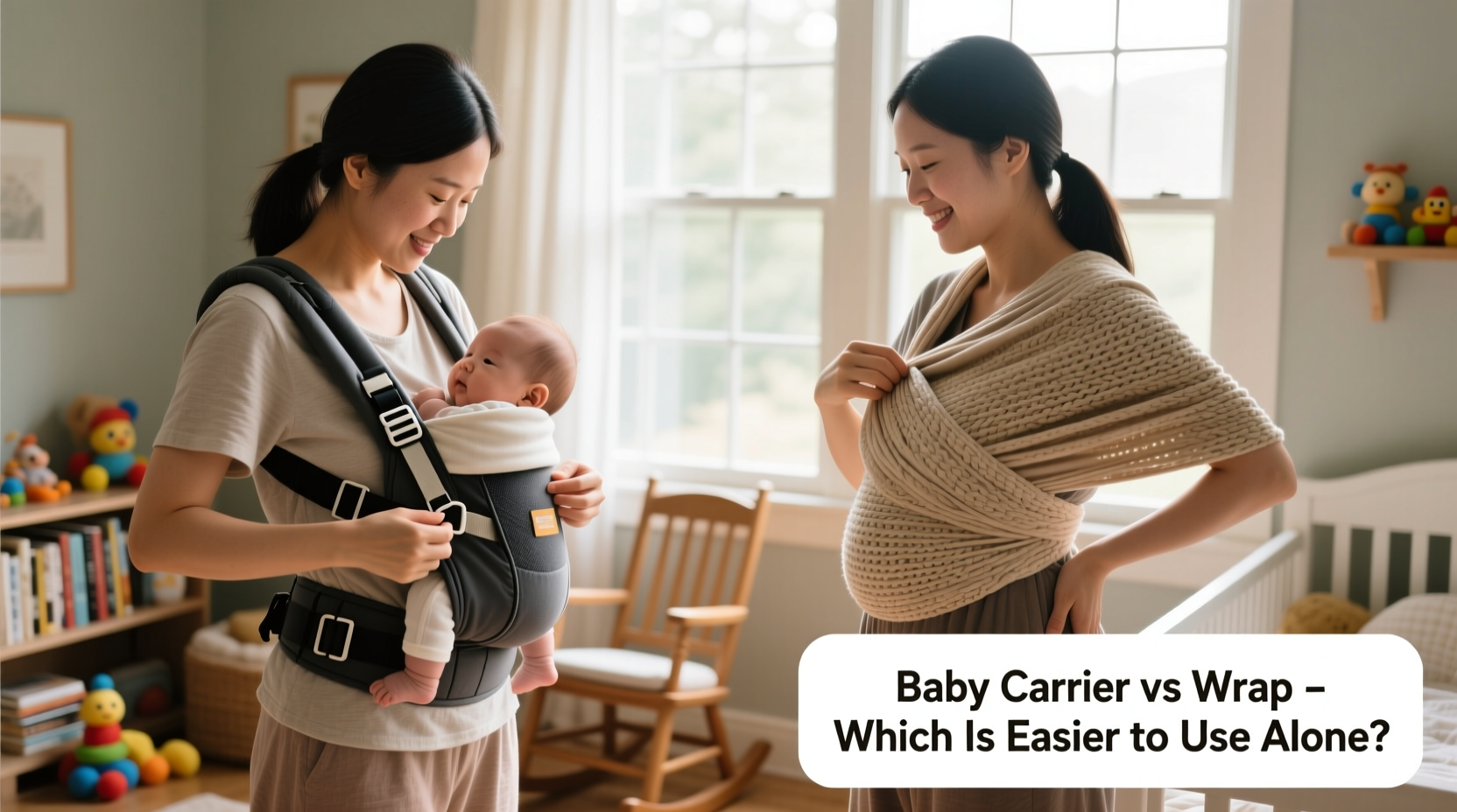 baby carrier vs wrap which is easier to put on by yourself