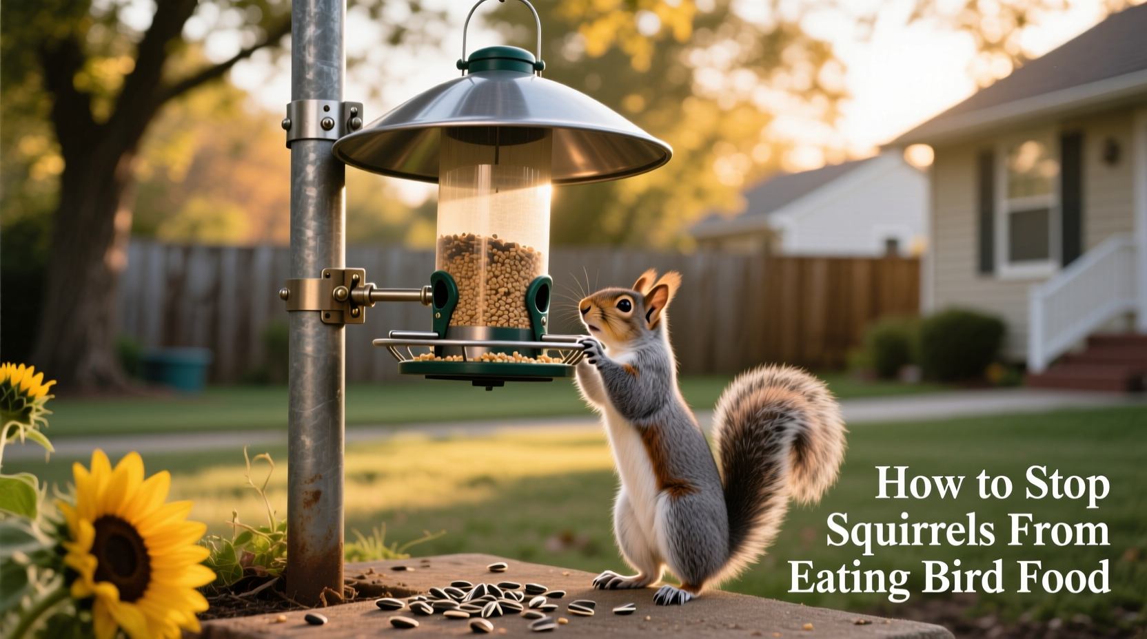 how to stop squirrels from eating bird food