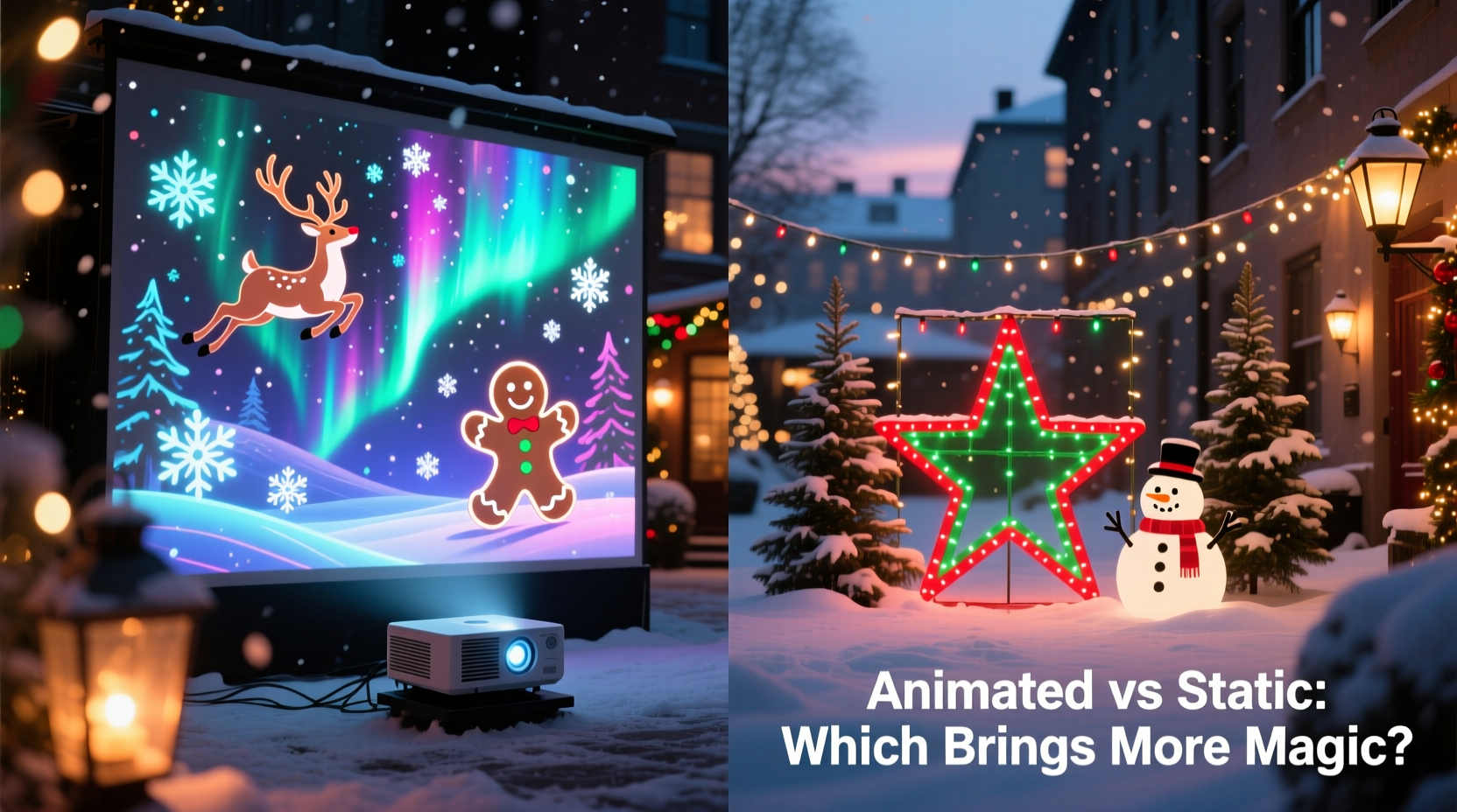 christmas light projectors that play animations are they better than static displays