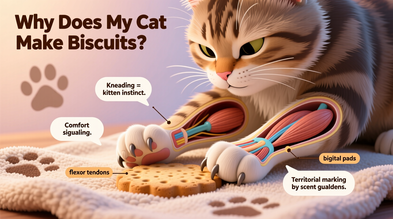 why does my cat knead blankets making biscuits explained