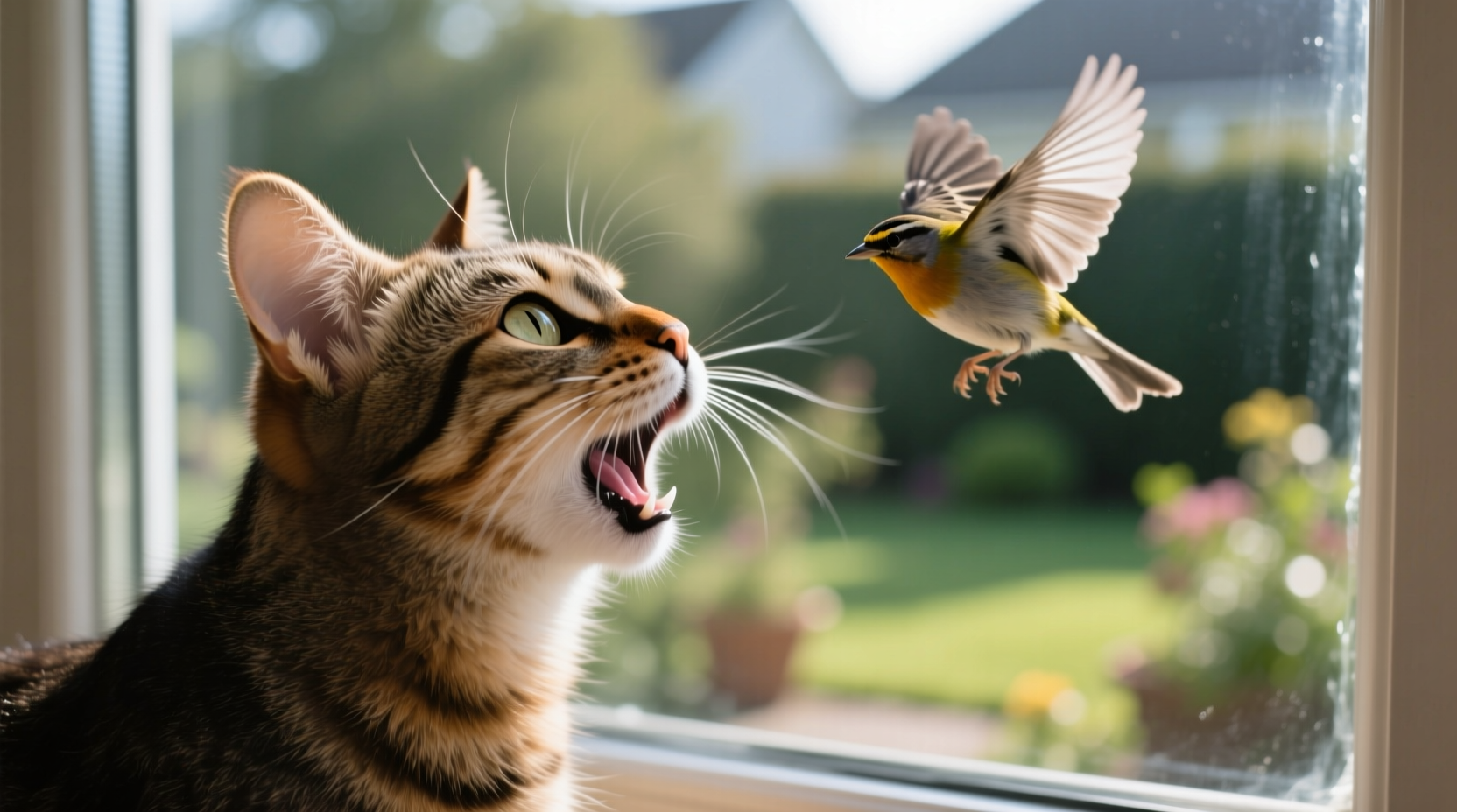 why do cats chirping at birds predation instinct