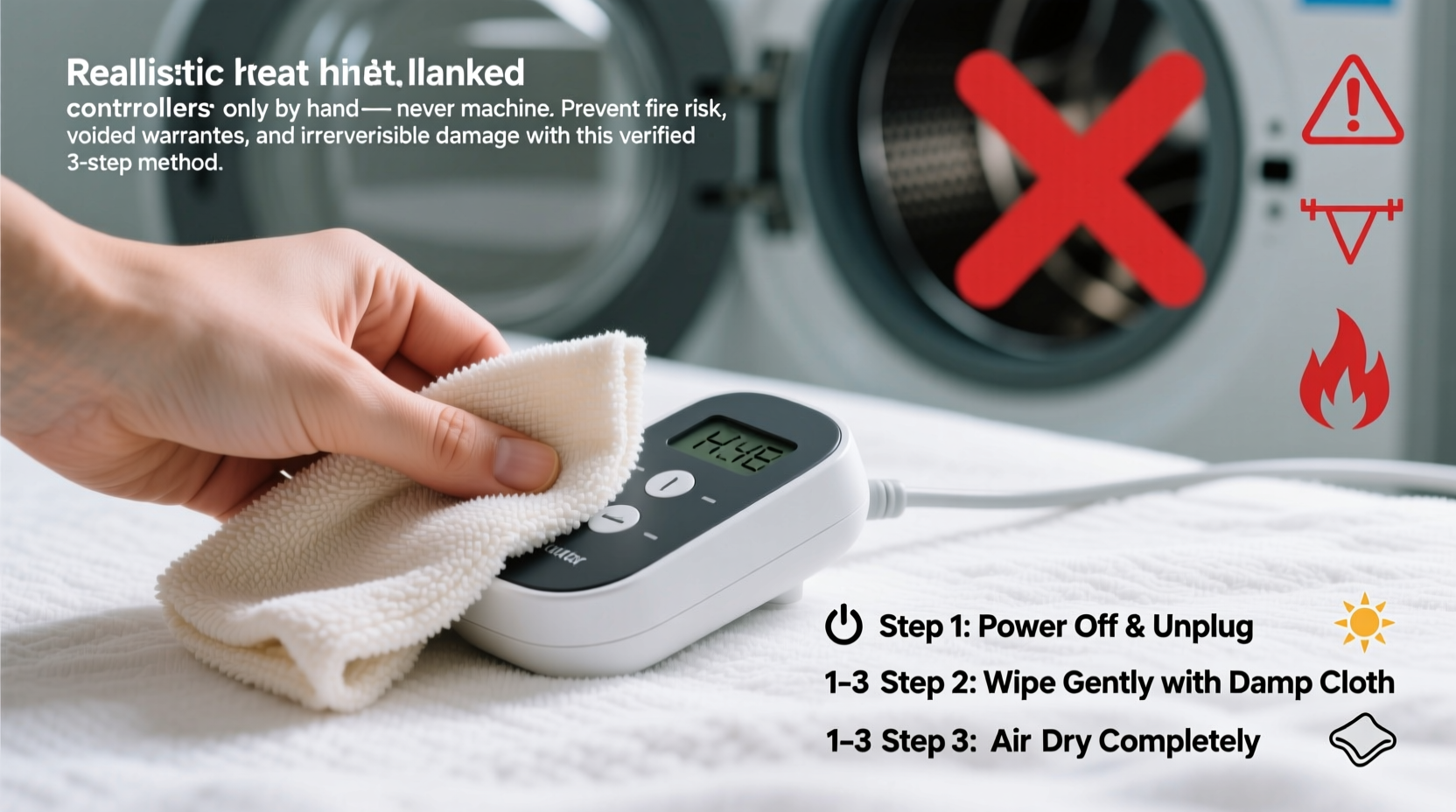 can you machine wash heated blanket controllers