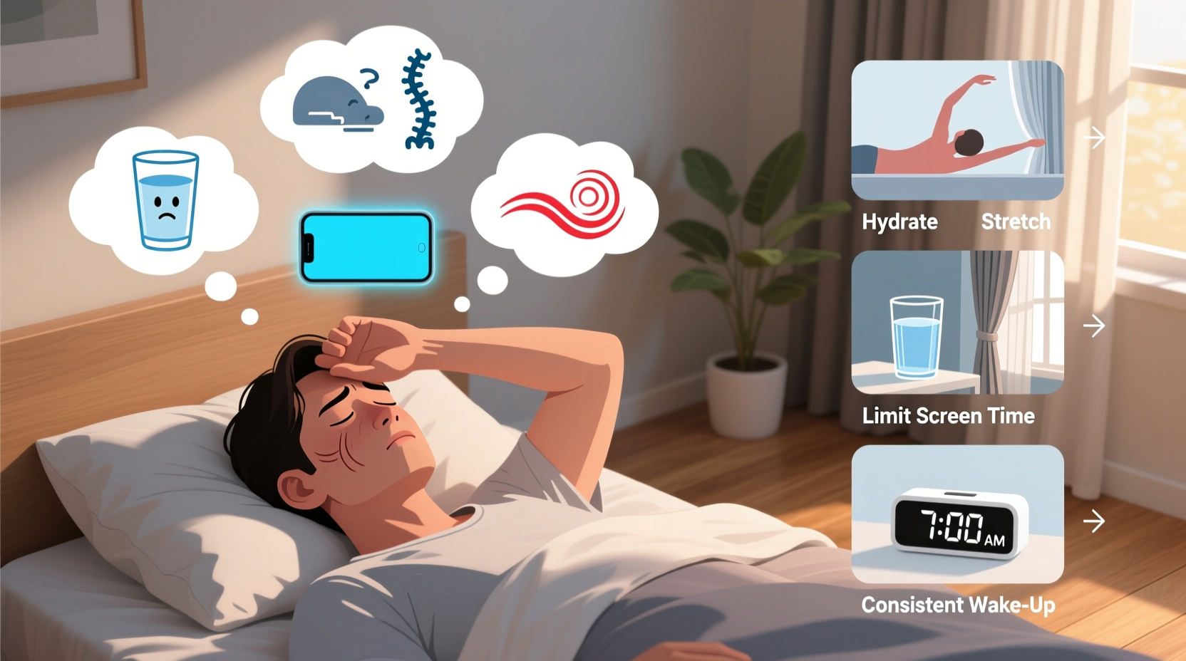 why do i wake up with a headache potential causes and morning routines