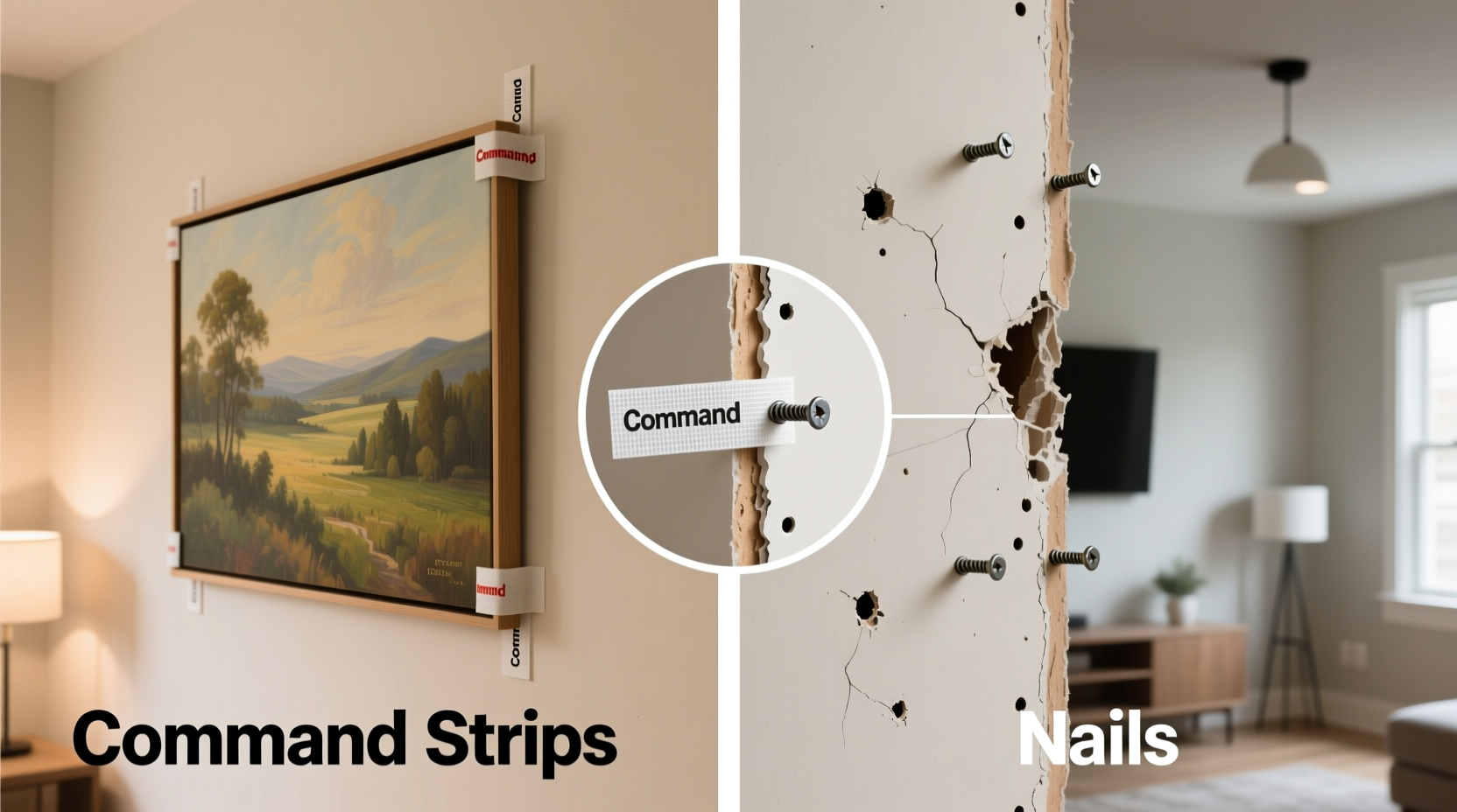 command strips vs nails which method is truly renter friendly for heavy art