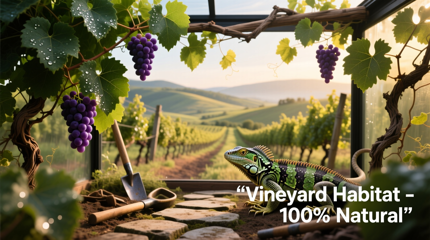reptile terrarium backdrops with vineyard scenes realistic effect