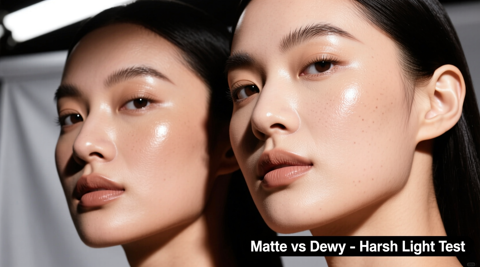matte foundation vs dewy which photograph better under harsh lighting