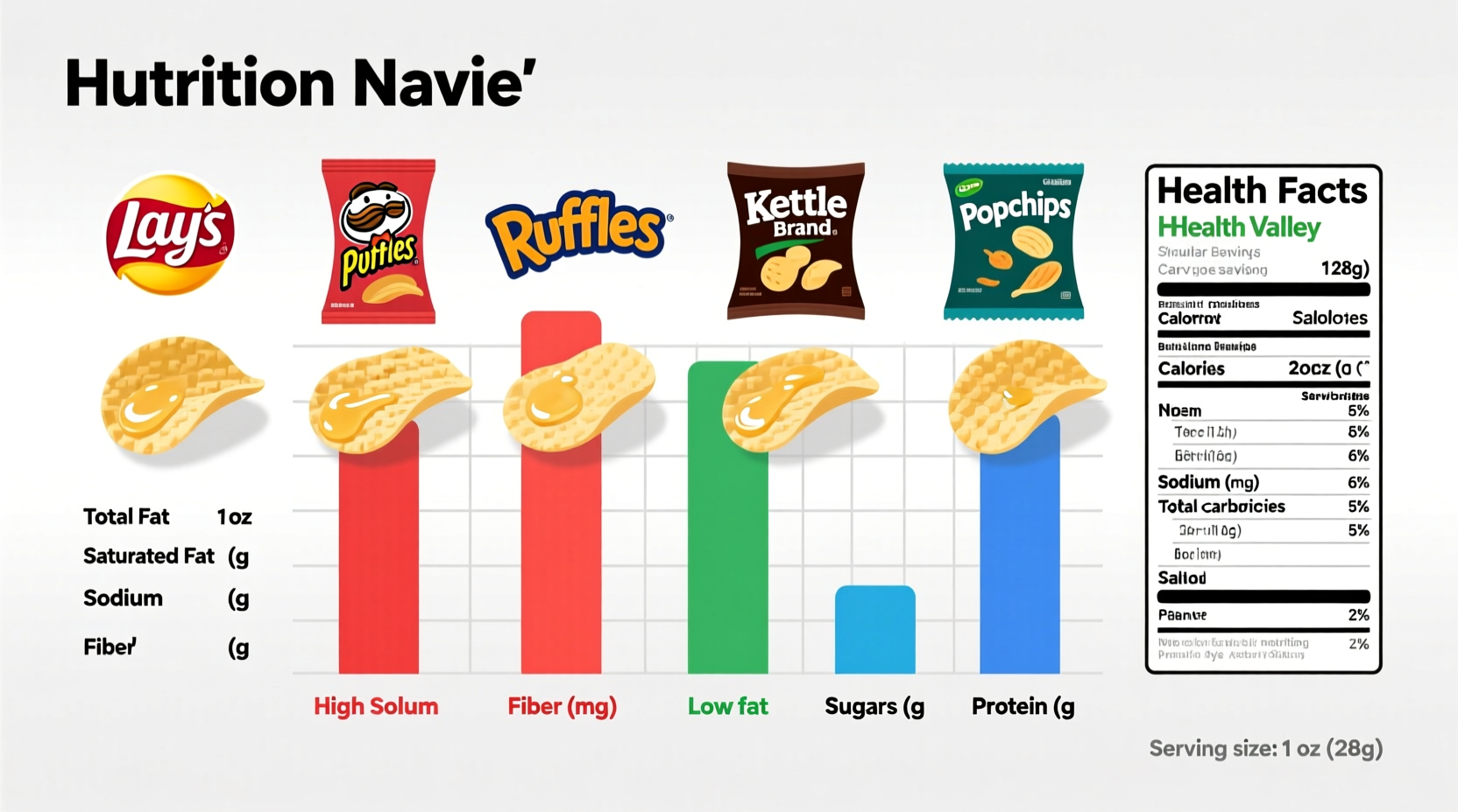 Potato chips nutrition facts comparison chart