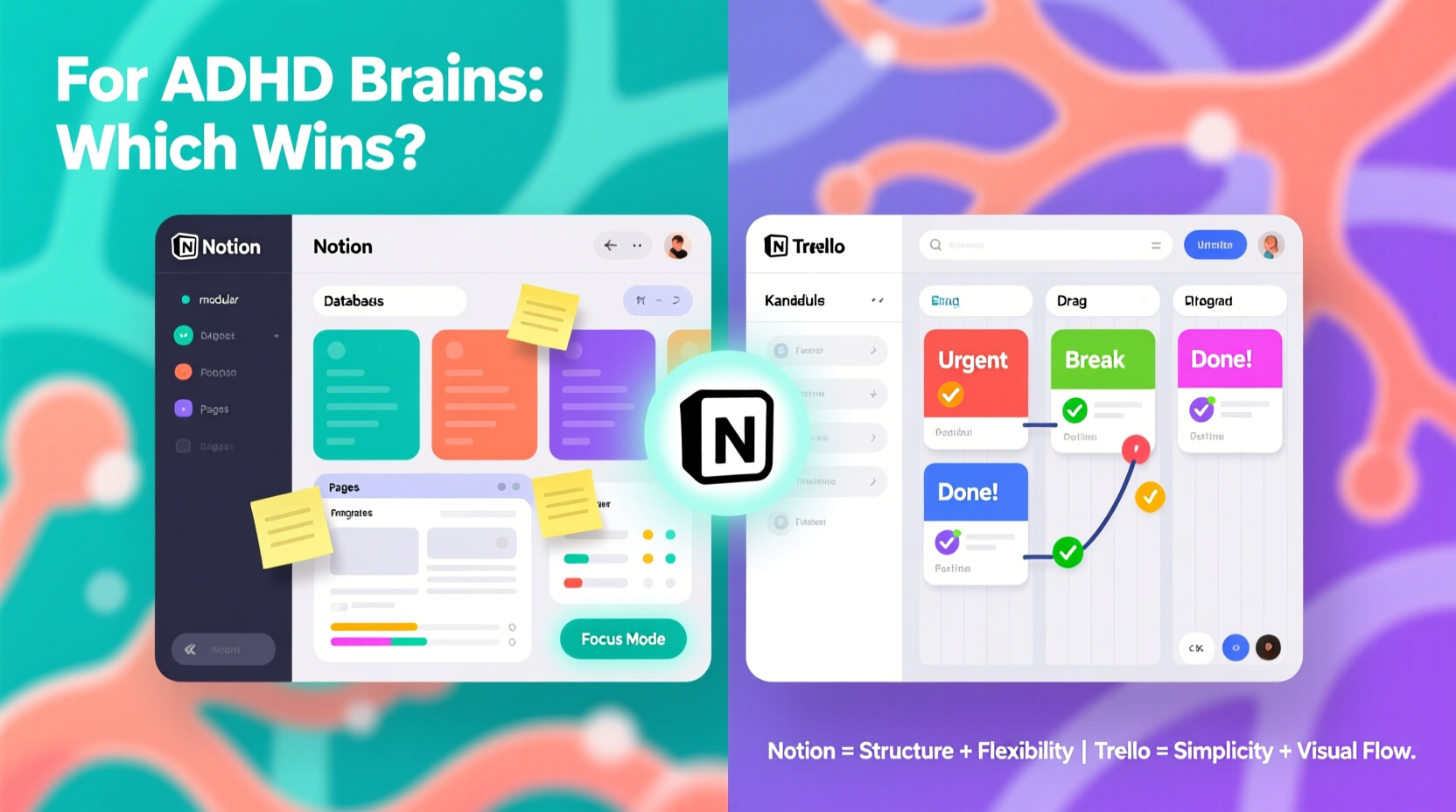 project management tools notion vs trello which is better for adhd brains