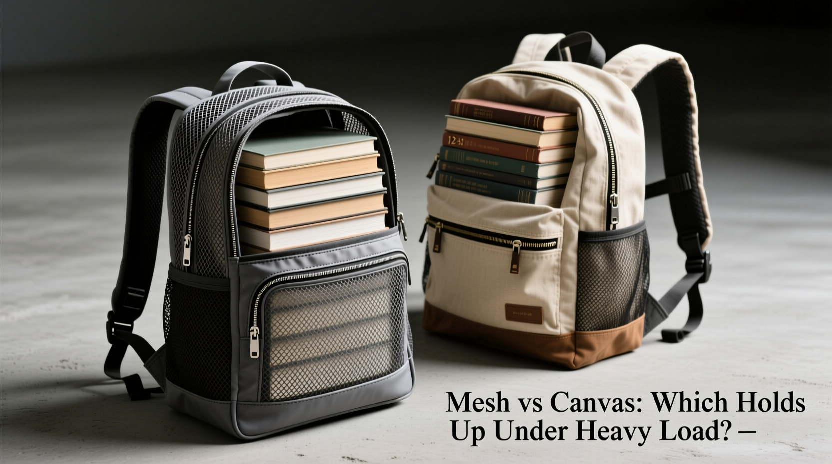 mesh backpack vs traditional fabric which handles heavy textbooks better