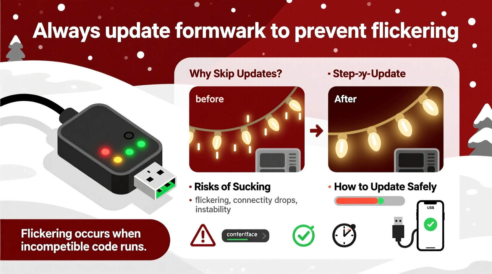 christmas light controller firmware update guide why do some users report flickering after skipping updates