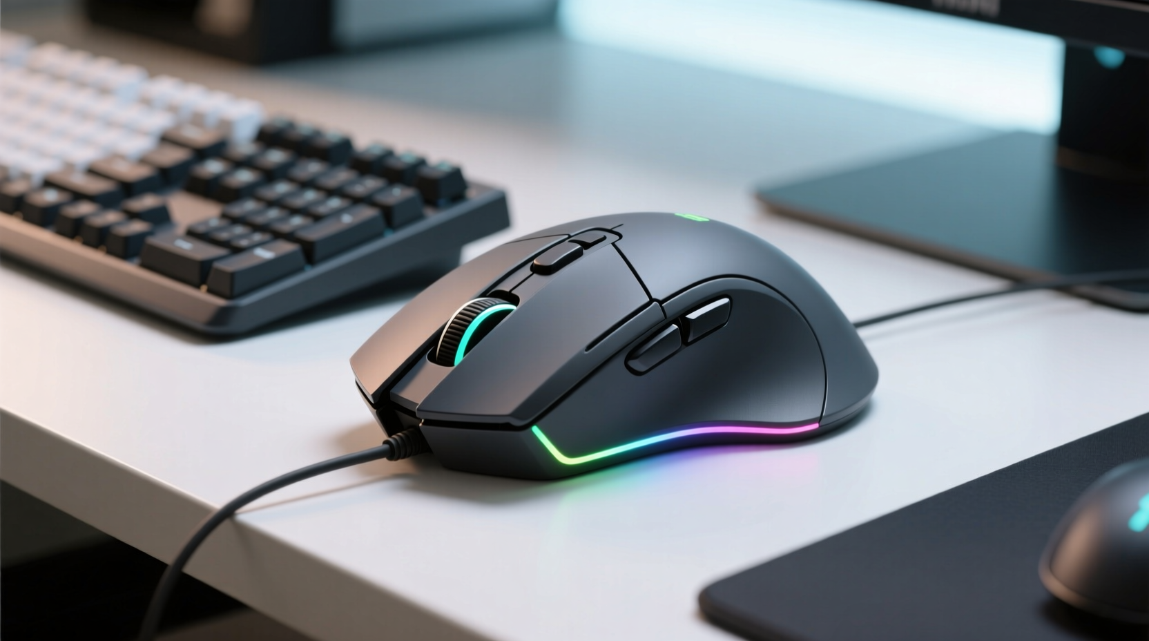gaming mouse with ergonomic design or ambidextrous shape which reduces wrist strain more