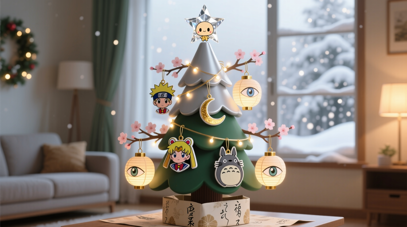 how to incorporate anime character themes into a tasteful christmas tree