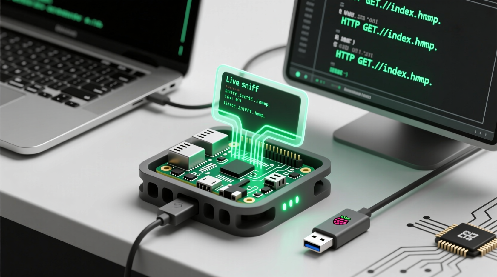 turn a raspberry pi into a super cheap packet sniffing